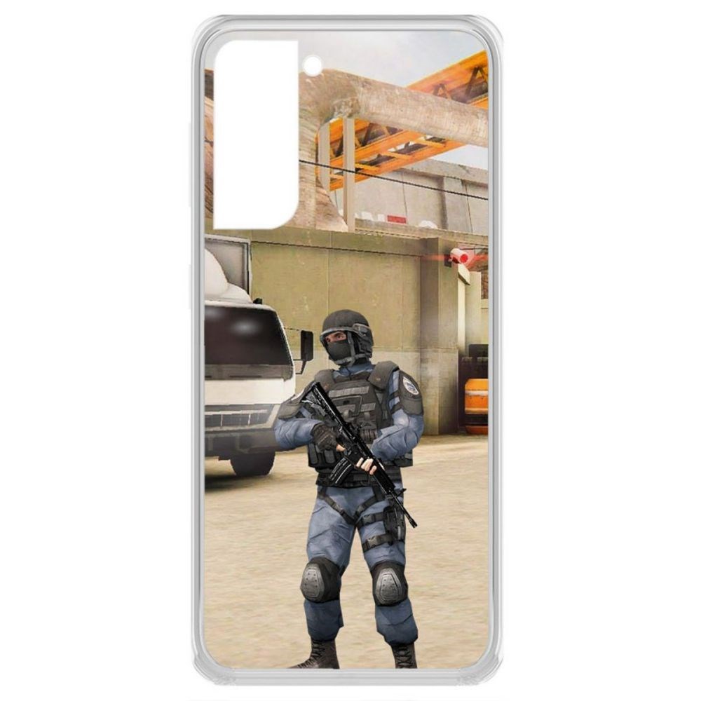 

Чехол-накладка Krutoff Standoff 2 - GIGN для Samsung Galaxy S21 (G991), Прозрачный