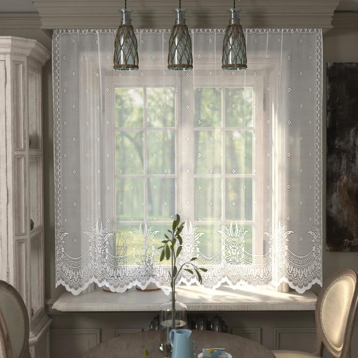 

Тюль кухонная без шторной ленты, 210х165 см, цвет белый, 100% полиэстер