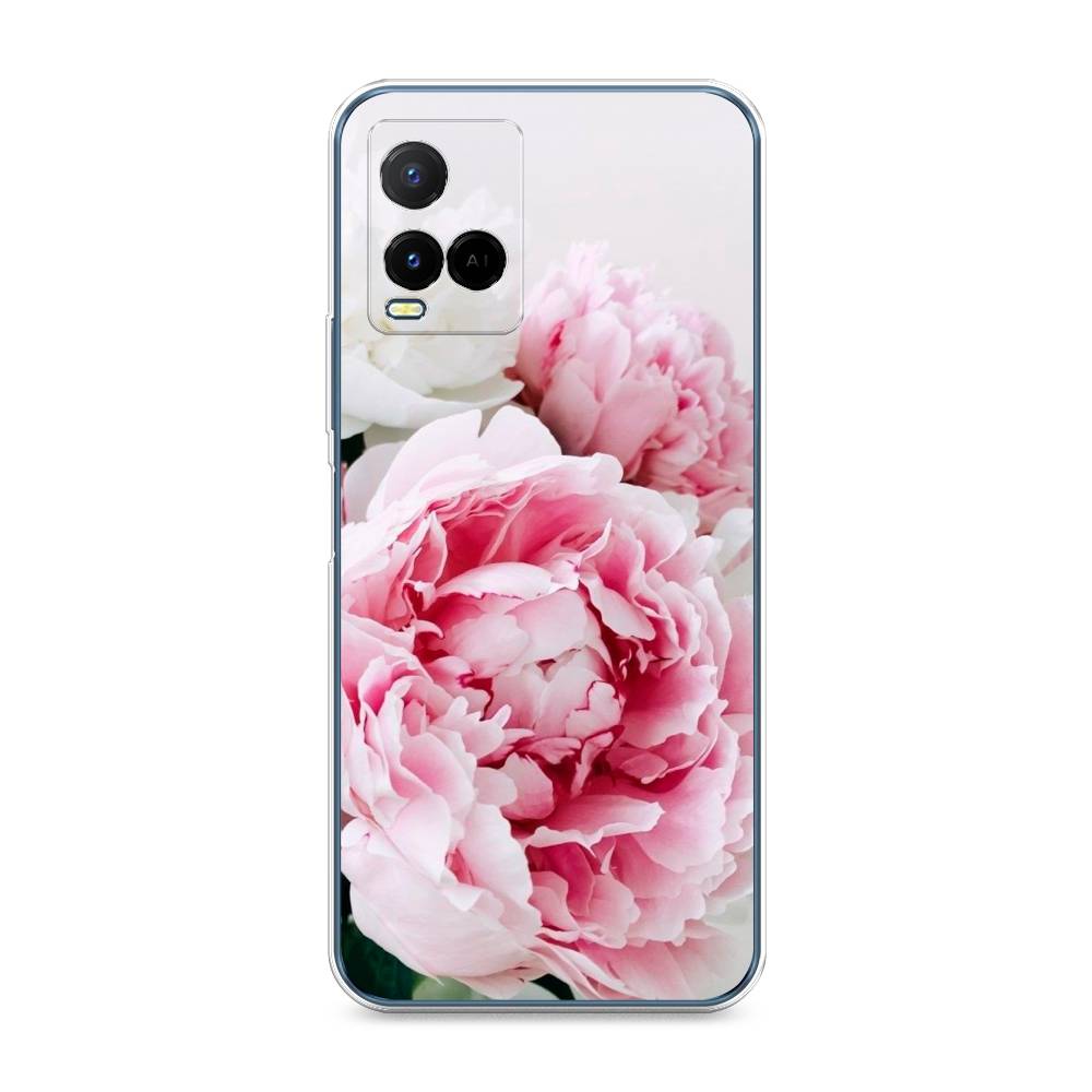 

Чехол на Vivo Y33s "Розовые и белые пионы", Розовый;белый, 265050-2