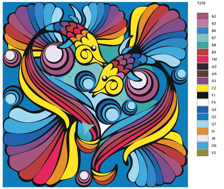 

Картина по номерам BRUSHES-PAINTS Т276, Цветные рыбки