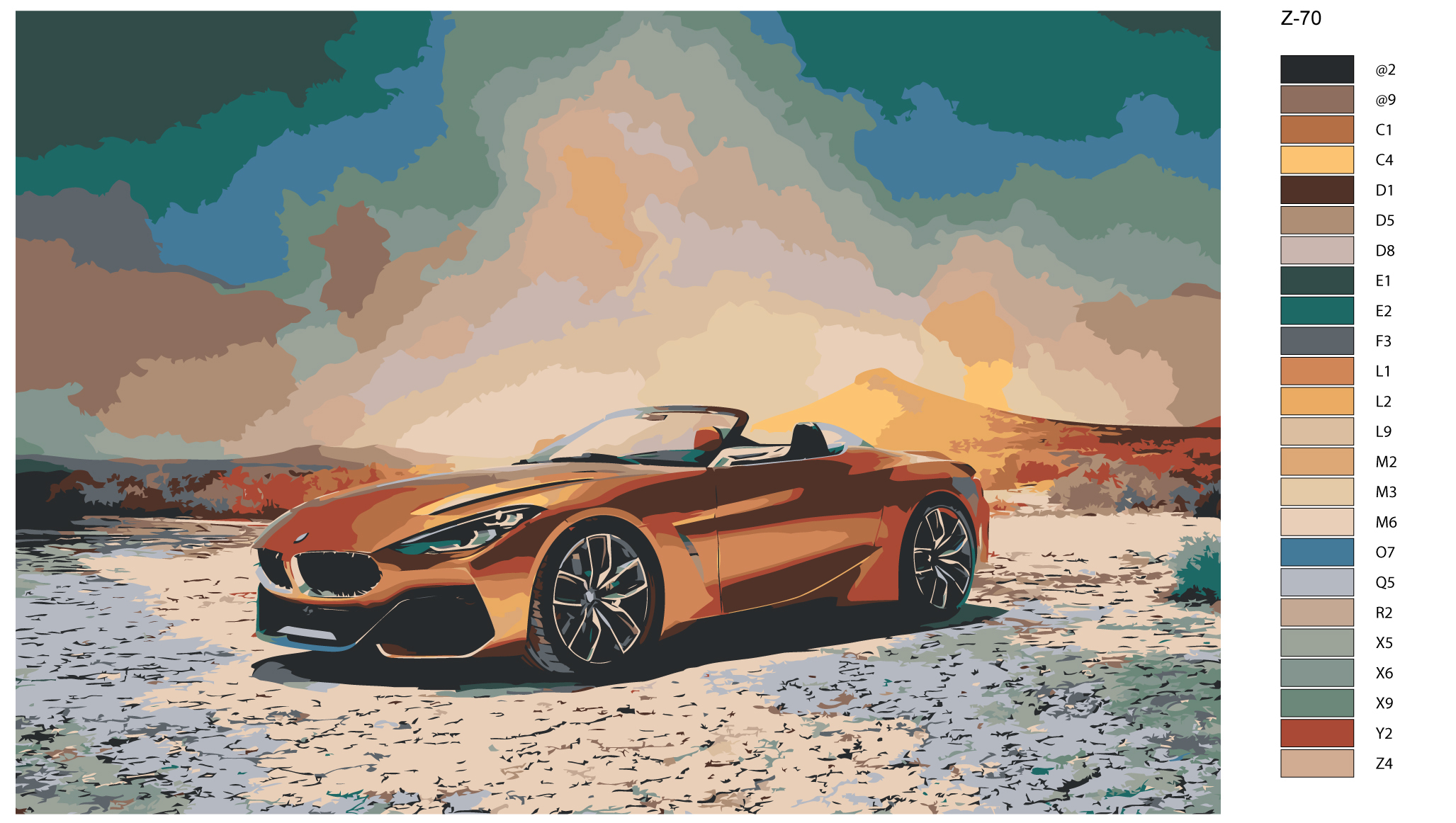 

Картина по номерам BRUSHES-PAINTS Z70, BMW Z4