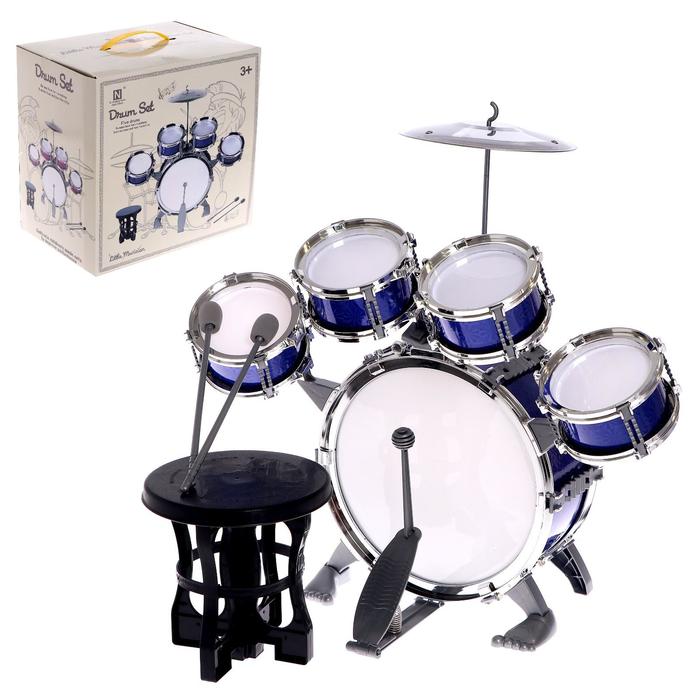 фото Барабанная установка «басист», 5 барабанов, тарелка, палочки, стульчик, педаль, микс nobrand