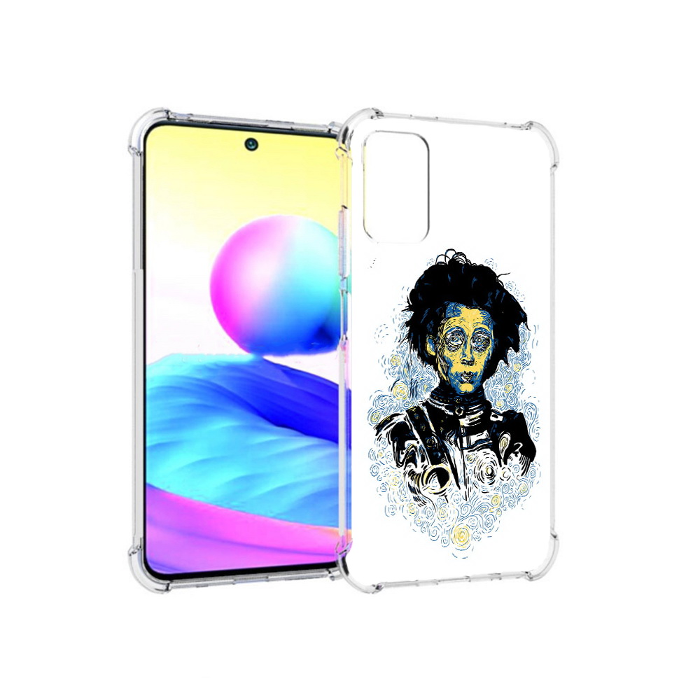 Чехол MyPads Tocco для Xiaomi Redmi Note 10 5G парень черно-белый абстракция