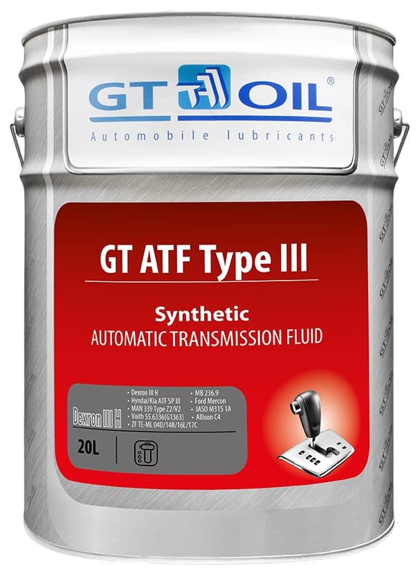 фото Gt oil 8809059407622 масло трансмиссионное gt atf type-iii dexron iii h, 20 л () 1шт