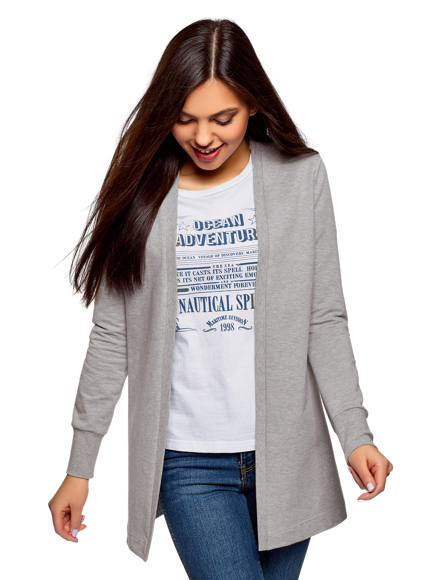 

Кардиган женский oodji 19201004B серый S, 19201004B