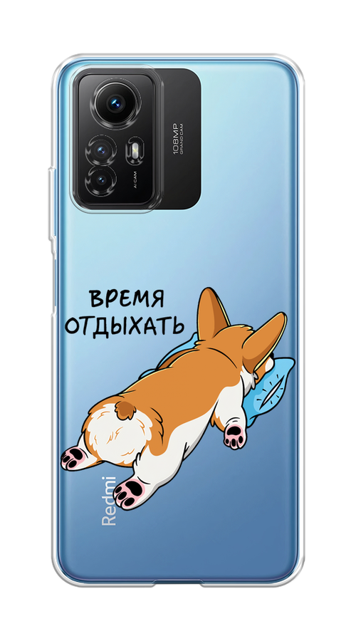 

Чехол на Xiaomi Redmi Note 12S "Корги отдыхает", Черный;коричневый;голубой, 318950-1