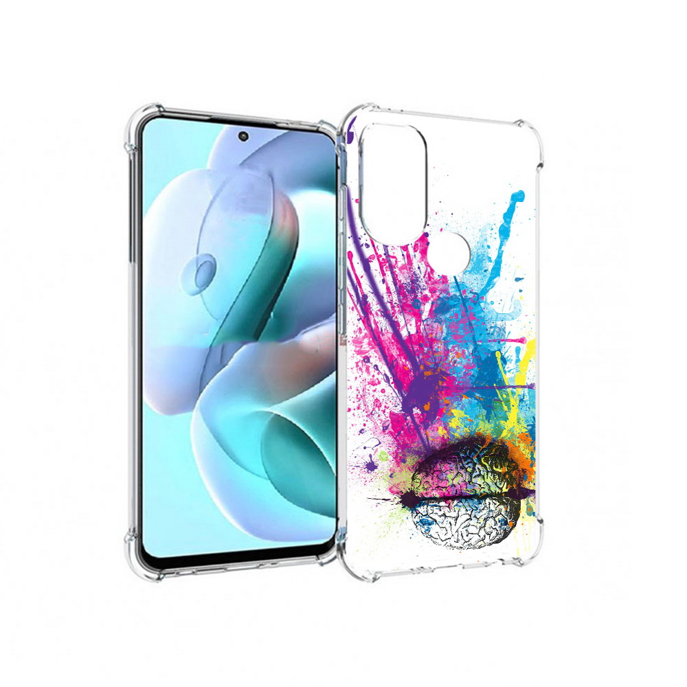 

Чехол MyPads Tocco для Motorola Moto G71 яркий красочный мозг (PT227080.353.710), Прозрачный, Tocco