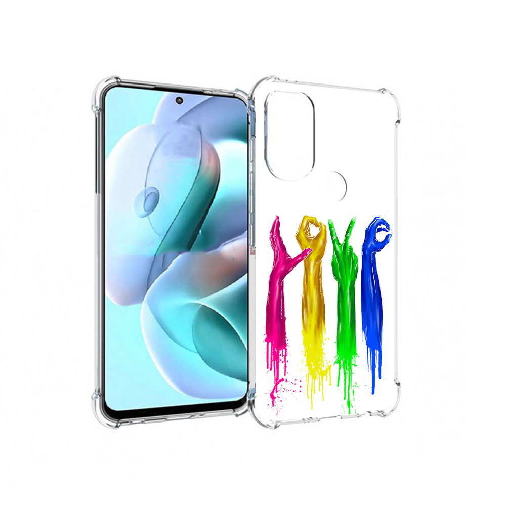 

Чехол MyPads Tocco для Motorola Moto G71 яркие руки love (PT227080.353.707), Прозрачный, Tocco