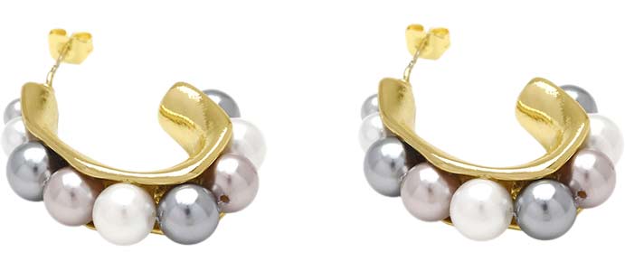 

Серьги из латуни Nouvelle mode J658604E, жемчуг искусственный, J658604E