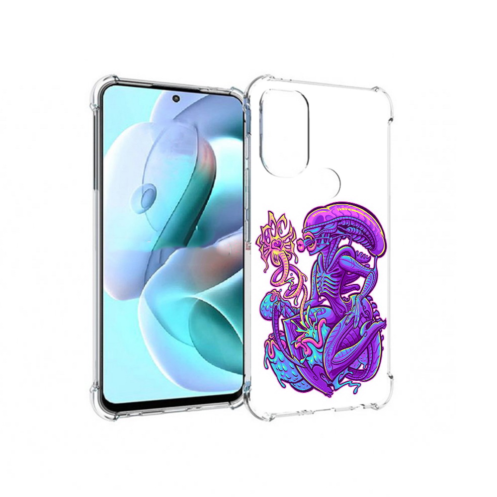 

Чехол MyPads Tocco для Motorola Moto G71 чужой фиолетовый цвет (PT227080.353.693), Прозрачный, Tocco
