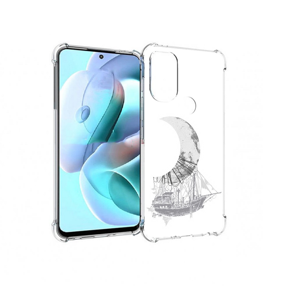

Чехол MyPads Tocco для Motorola Moto G71 черно белый корабль полумесяц (PT227080.353.684), Прозрачный, Tocco
