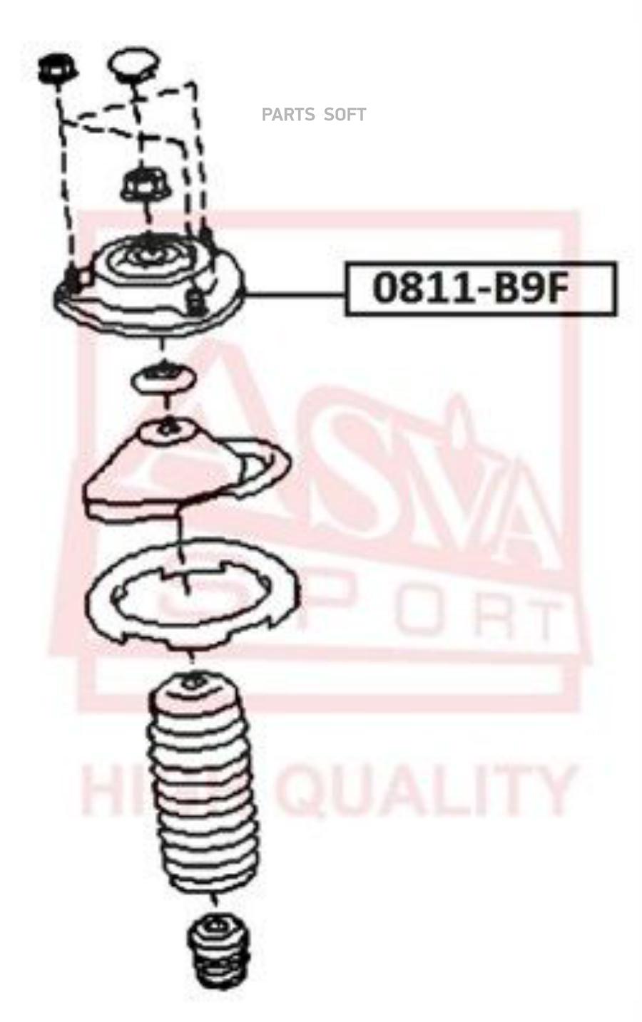 

Опора Амортизатора 0811b9f ASVA 0811B9F