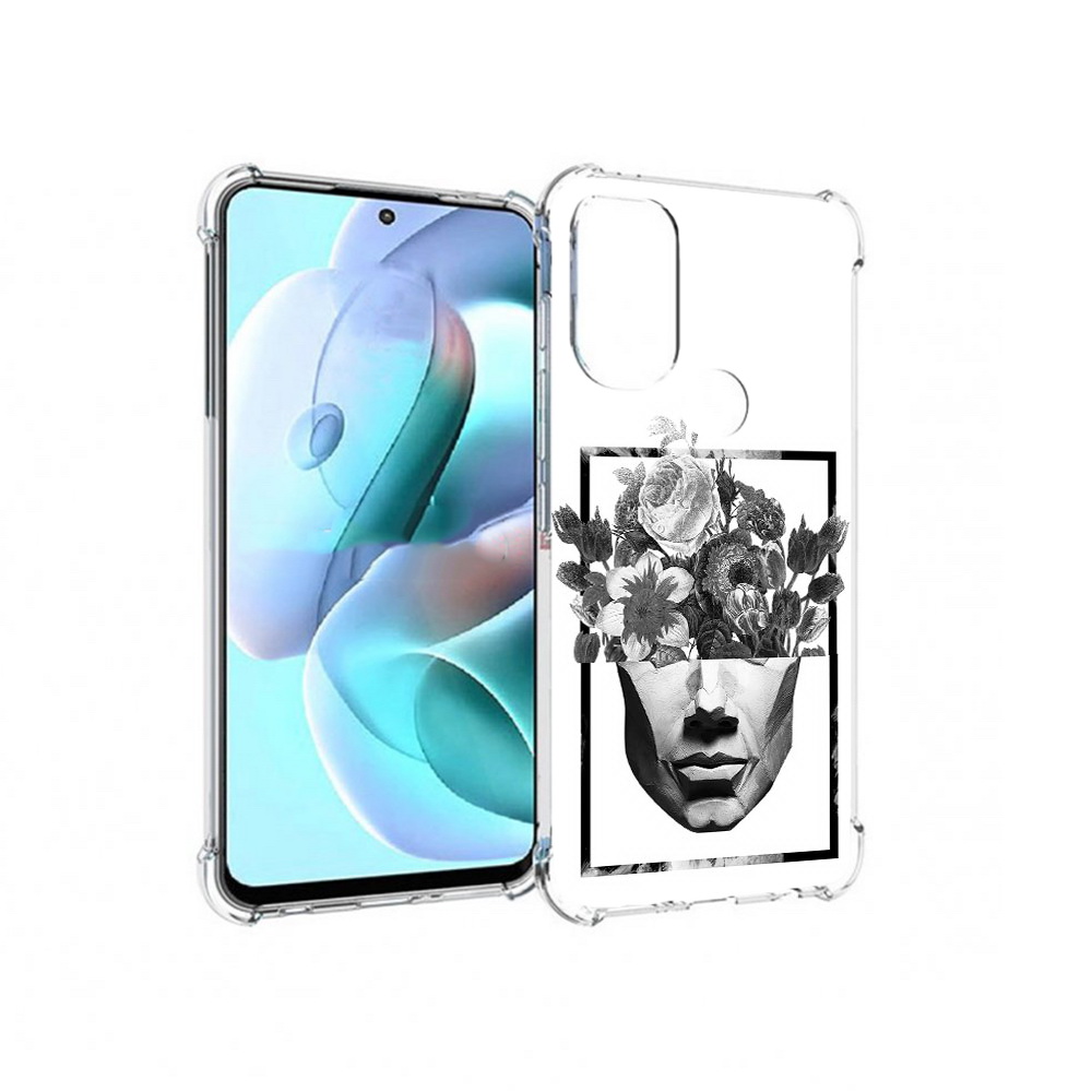 

Чехол MyPads Tocco для Motorola Moto G71 черно белая ваза в абстракции (PT227080.353.678), Прозрачный, Tocco