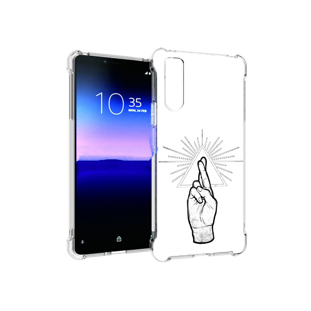 

Чехол MyPads Tocco для Sony Xperia 10 II черно белая рука (PT158941.227.681), Прозрачный, Tocco