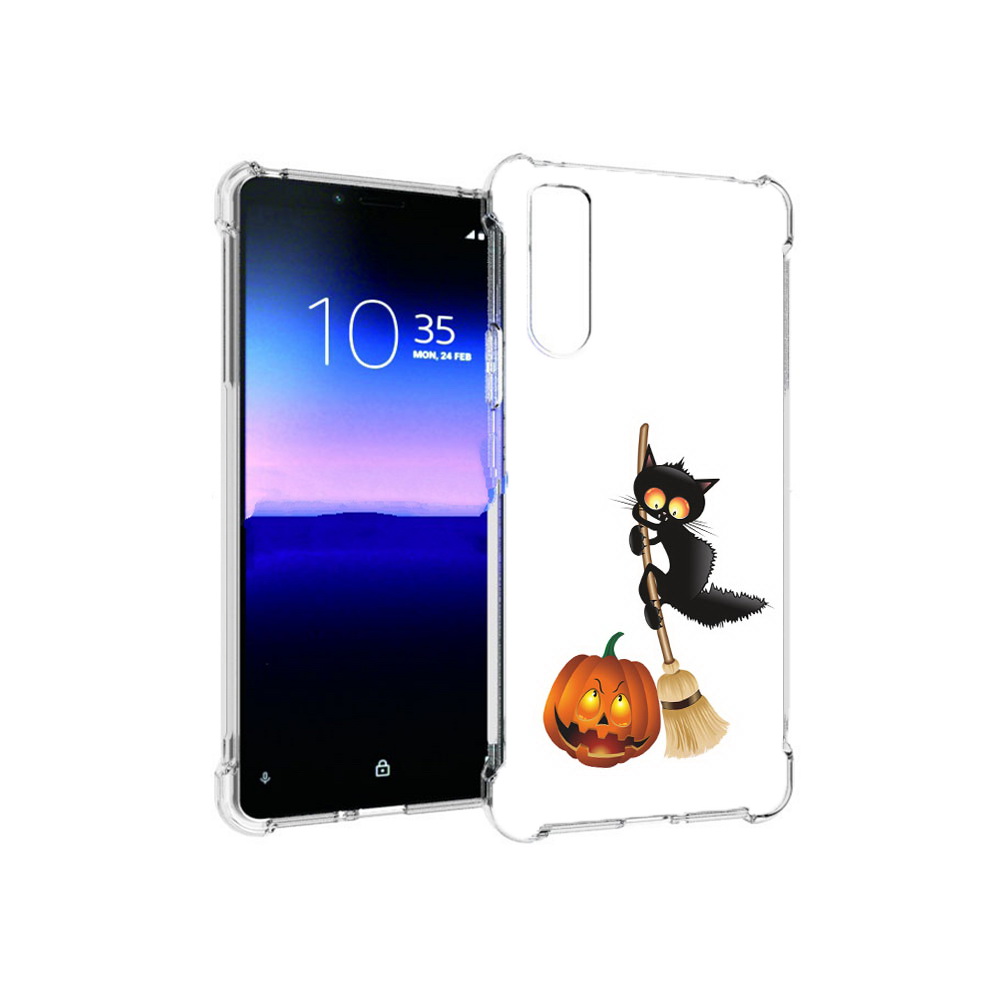 

Чехол MyPads Tocco для Sony Xperia 10 II хэлуинский котик (PT158941.227.667), Прозрачный, Tocco