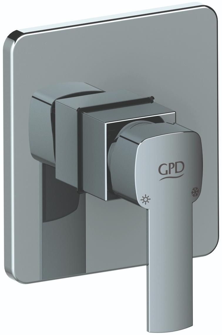 Смеситель для душа встраиваемый GPD Pedra MAD160 хром, скрытая часть в комплекте внутренняя скрытая часть смесителя bossini oki cube на 1 потребитель z00007
