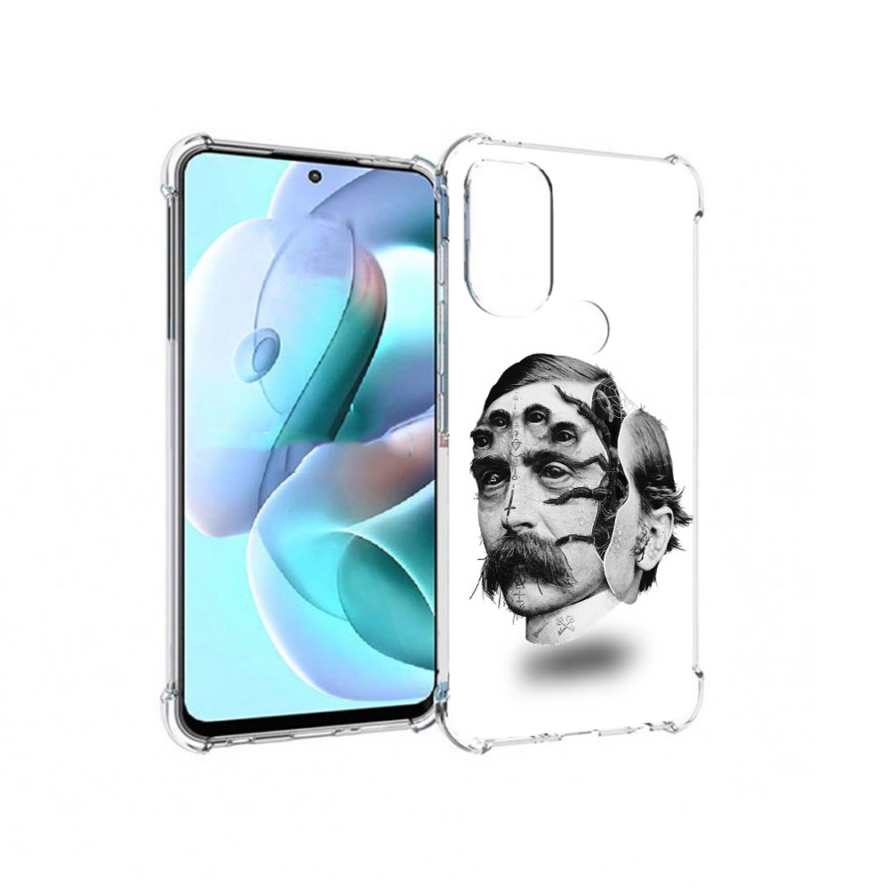 

Чехол MyPads Tocco для Motorola Moto G71 страшное лицо мужчины (PT227080.353.629), Прозрачный, Tocco