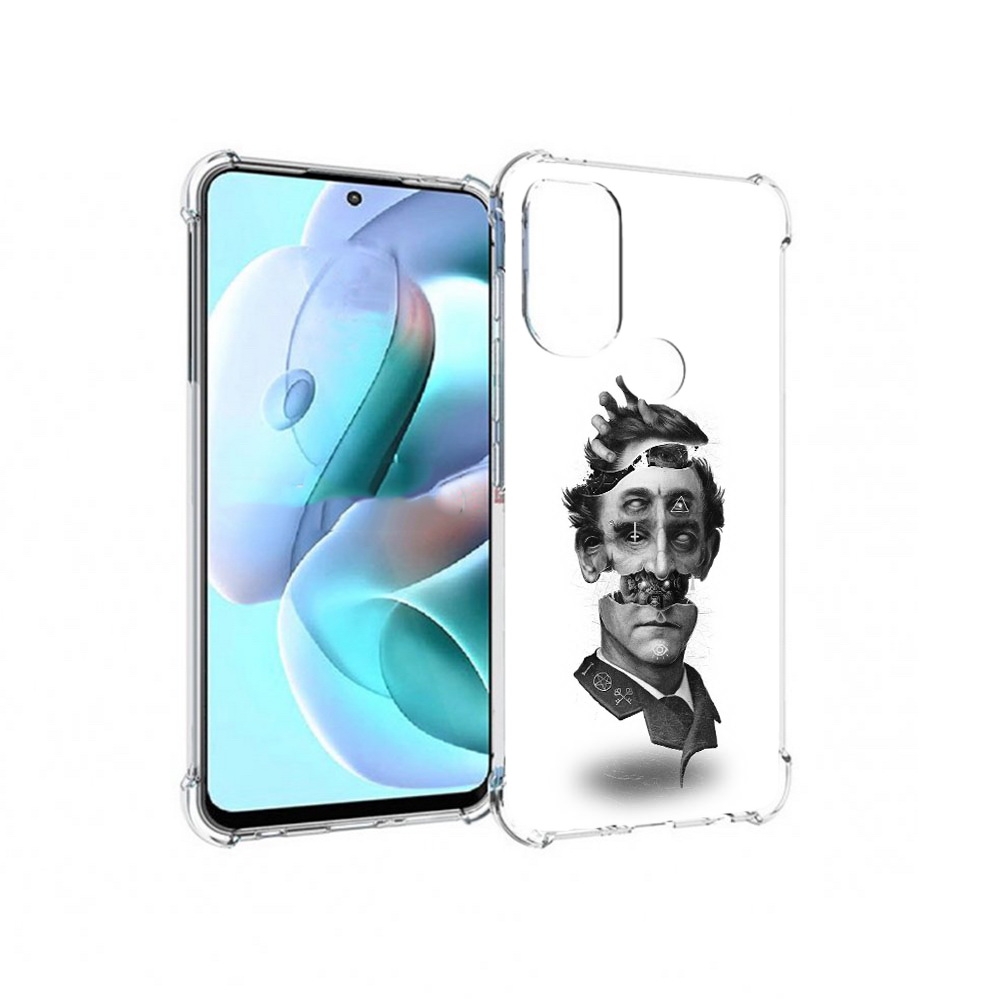 

Чехол MyPads Tocco для Motorola Moto G71 страшное лицо абстракция (PT227080.353.628), Прозрачный, Tocco