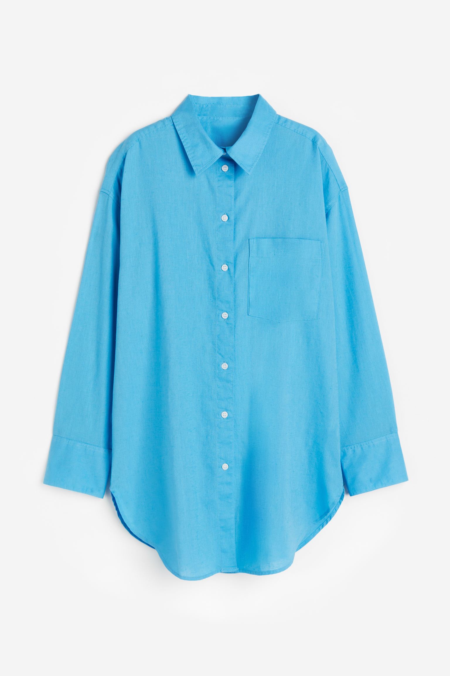 

Рубашка женская H&M 1122105008 синяя L (доставка из-за рубежа), Синий, 1122105008