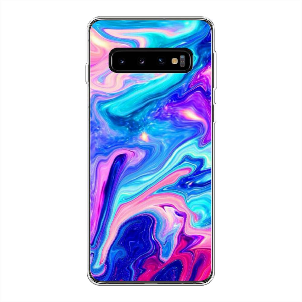 фото Силиконовый чехол "потеки краски" на samsung galaxy s10 + awog