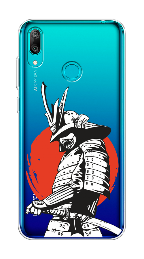 

Чехол на Huawei Y7 2019 "Самурай с катаной", Черный;красный;белый, 68450-1
