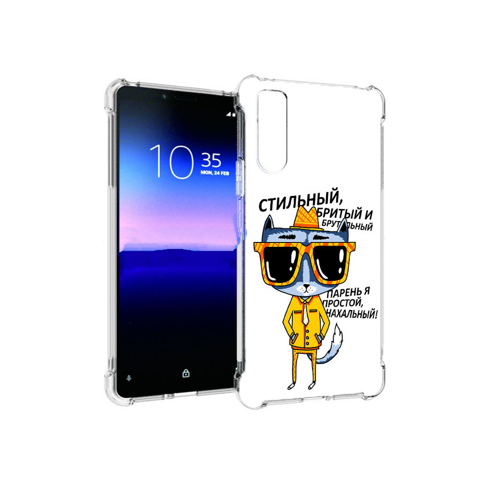 

Чехол MyPads Tocco для Sony Xperia 10 II стильный кот (PT158941.227.625), Прозрачный, Tocco