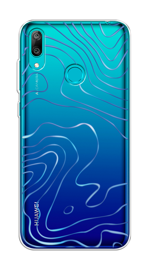 

Чехол на Huawei Y7 2019 "Blue lines", Прозрачный;синий, 68450-1