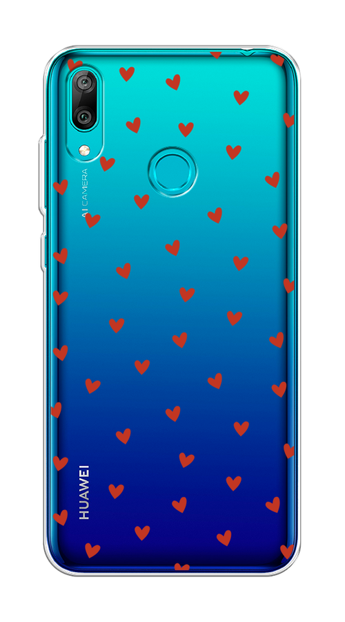 

Чехол на Huawei Y7 2019 "Red hearts", Красный;прозрачный, 68450-1