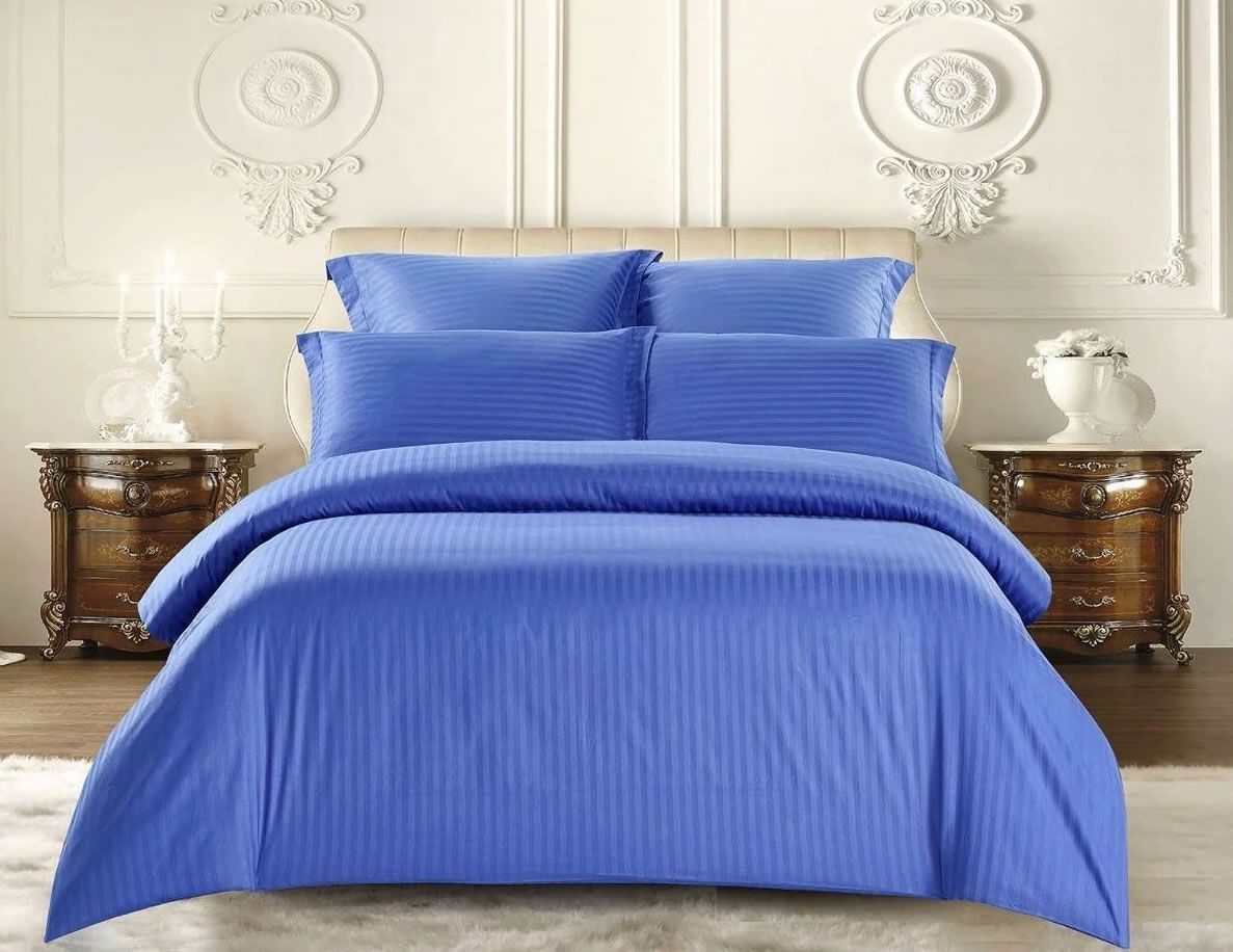 

Простыня Maktex из страйп-сатина на резинке 160x200x30 Сапфир 1х1, из страйп-сатина на резинке 160 х 200 х 30