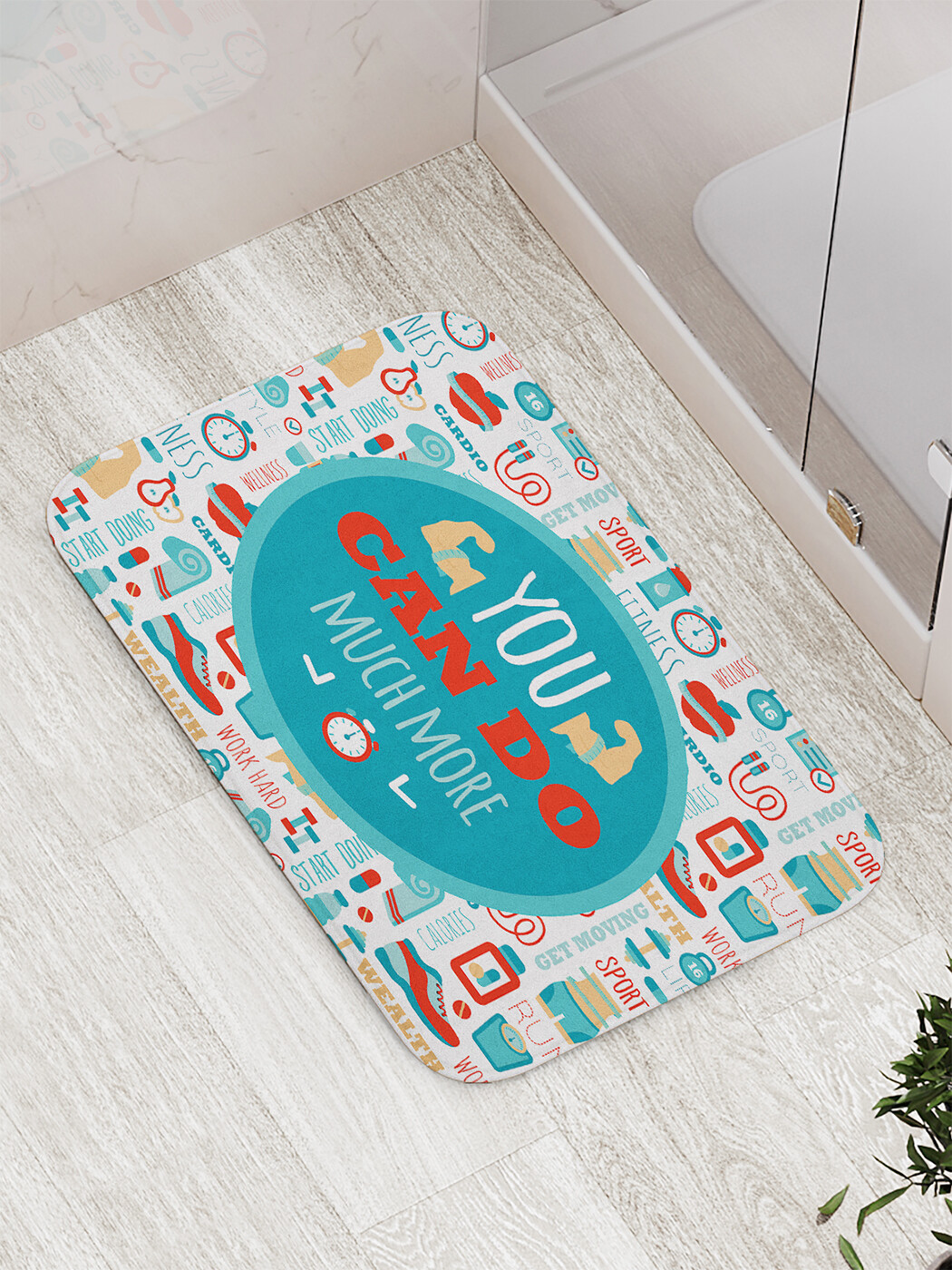 

Коврик противоскользящий JoyArty "Ты можешь больше" для ванной, сауны, бассейна, 77х52 см, Ты можешь больше