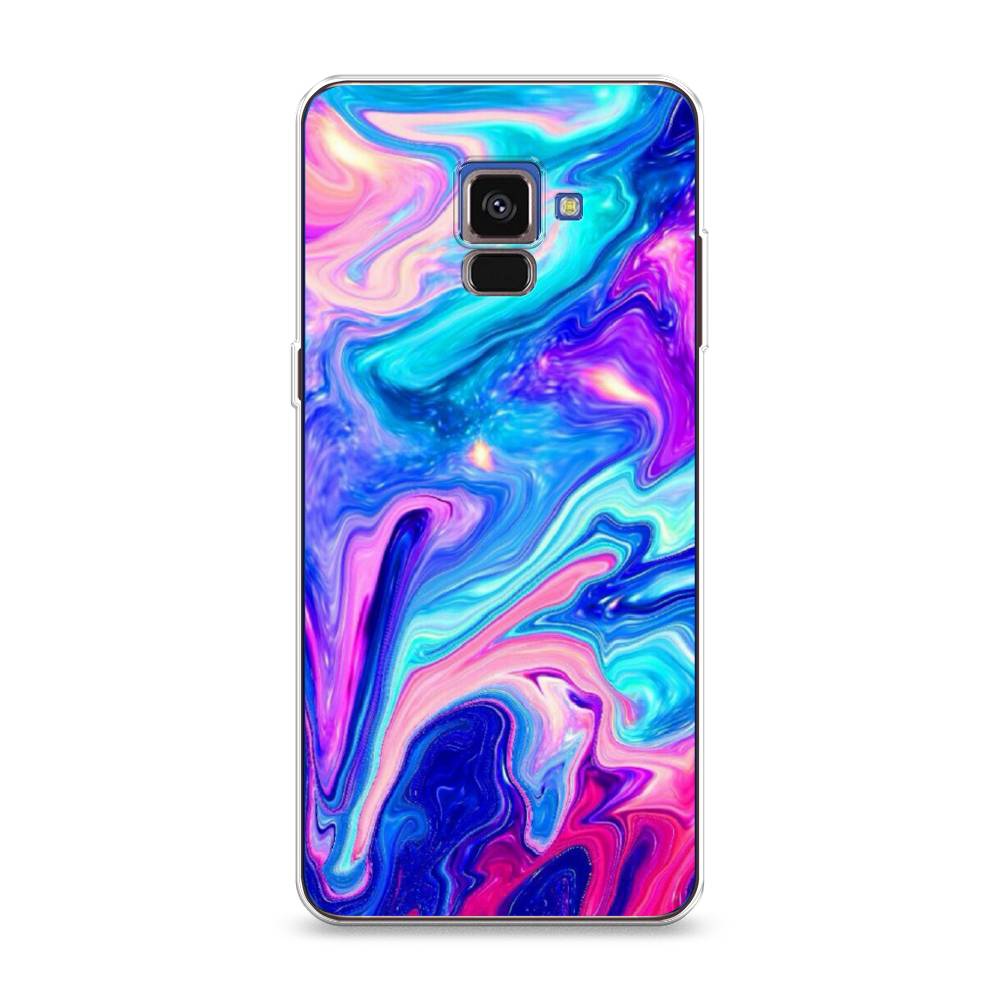 фото Силиконовый чехол "потеки краски" на samsung galaxy a8 2018 awog