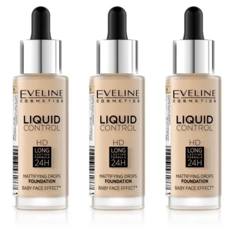 

Крем тональный Eveline Cosmetics Liquid Control тон 15 32 мл 3 шт