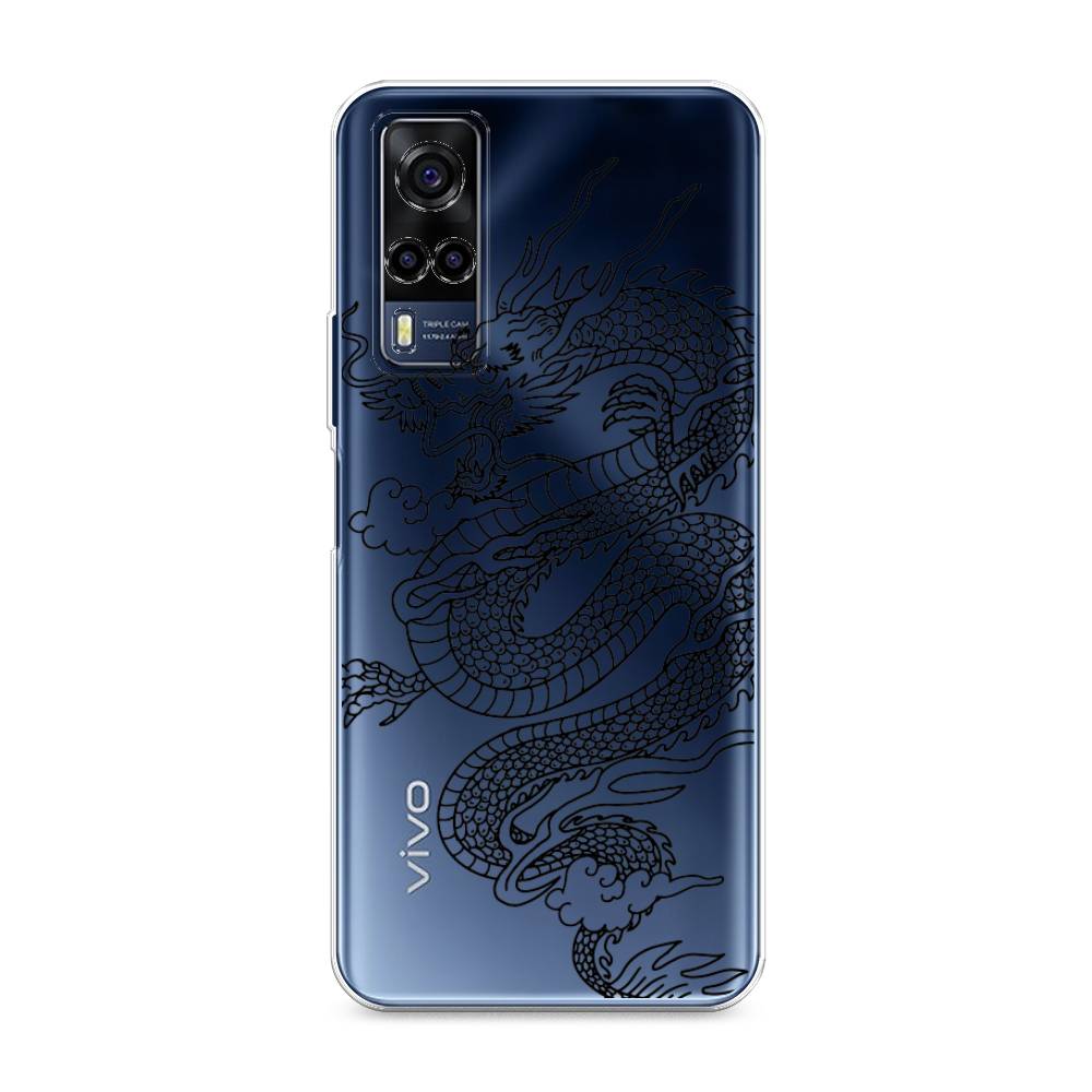 

Чехол на Vivo Y53s 4G "Большой китайский дракон", Черный;серый, 264950-1
