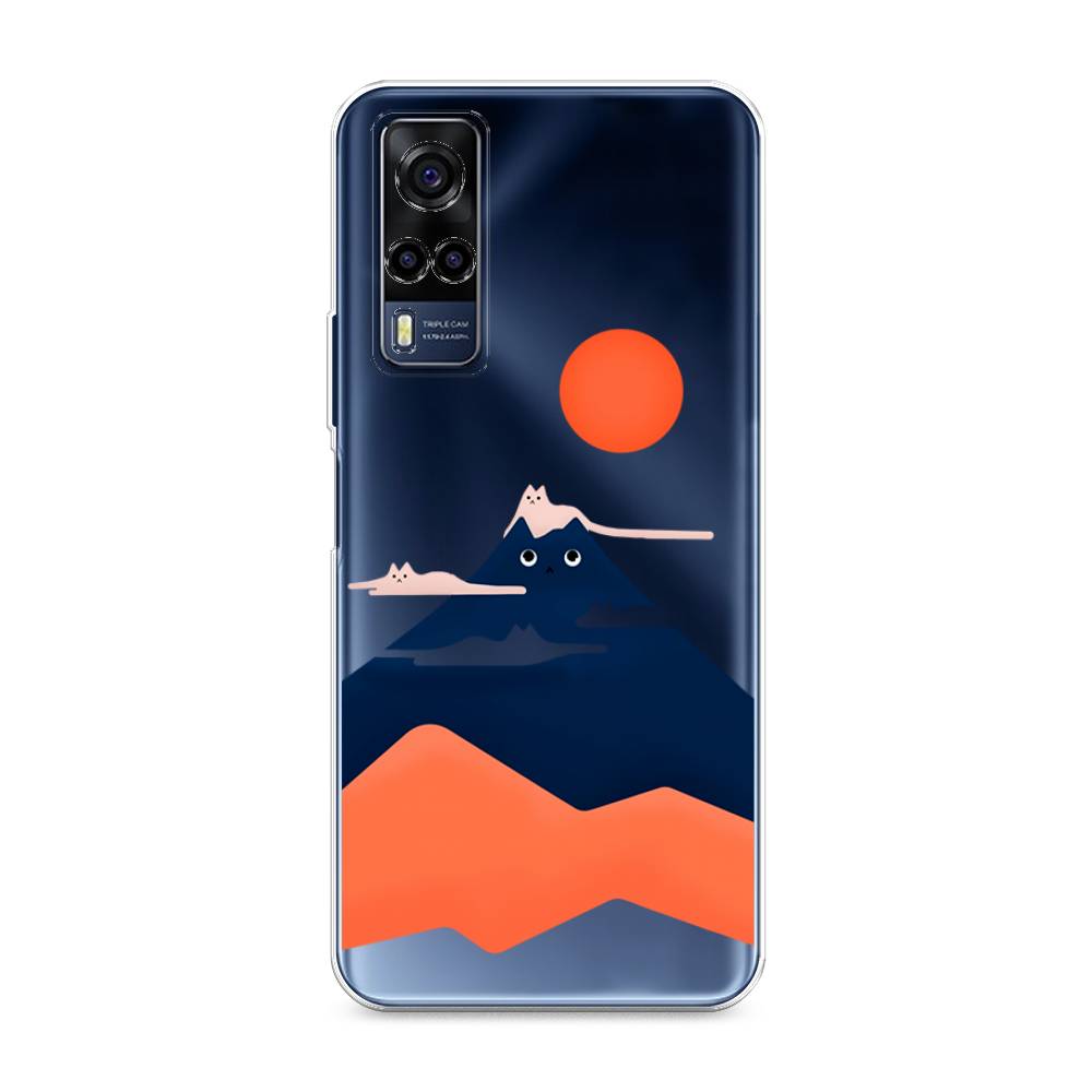 

Чехол на Vivo Y53s 4G "Кот-гора", Черный;оранжевый, 264950-4