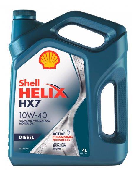 Моторное масло Shell полусинтетическое 10W40 Helix Diesel HX 7 A3/B3/B4 CF 4л