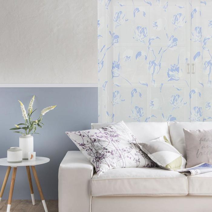 

Тюль "Этель"Цветочная иллюзия (голубой) б/ утяжелителя, ширина 280 см, высота 270 см