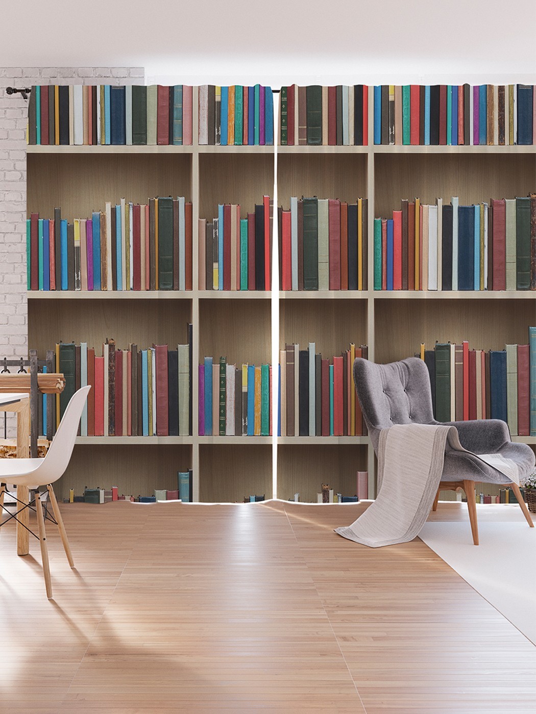 фото Шторы под лён joyarty "дом книголюба", серия oxford delux, 340х265 см