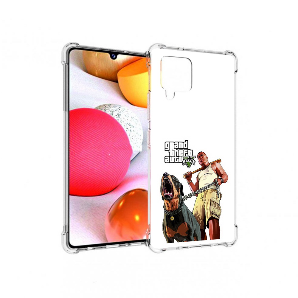 

Чехол MyPads Tocco для Samsung Galaxy A42 GTA грозная собака (PT226910.539.18), Прозрачный, Tocco