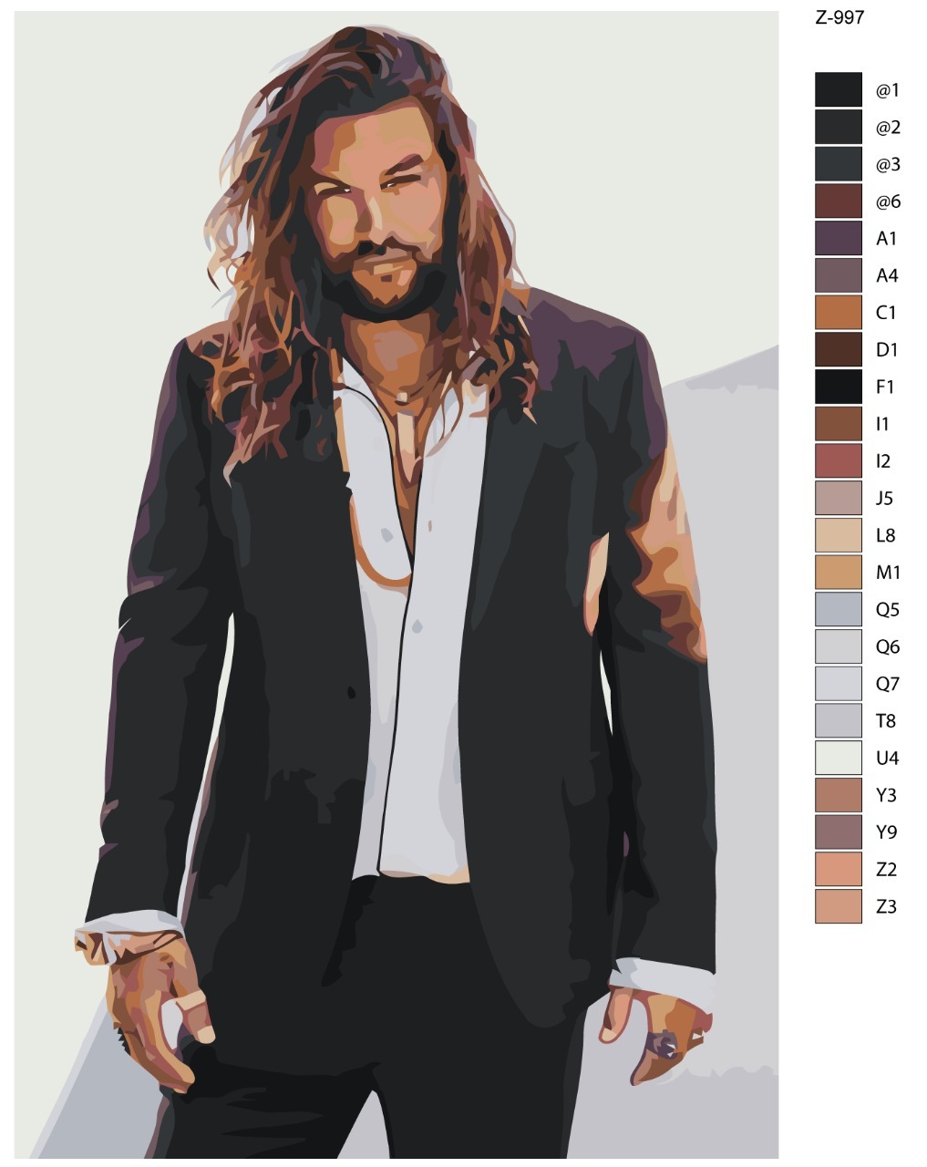 

Картина по номерам BRUSHES-PAINTS Z997, Аквамен-Джейсон Мамоа- Jason Momoa