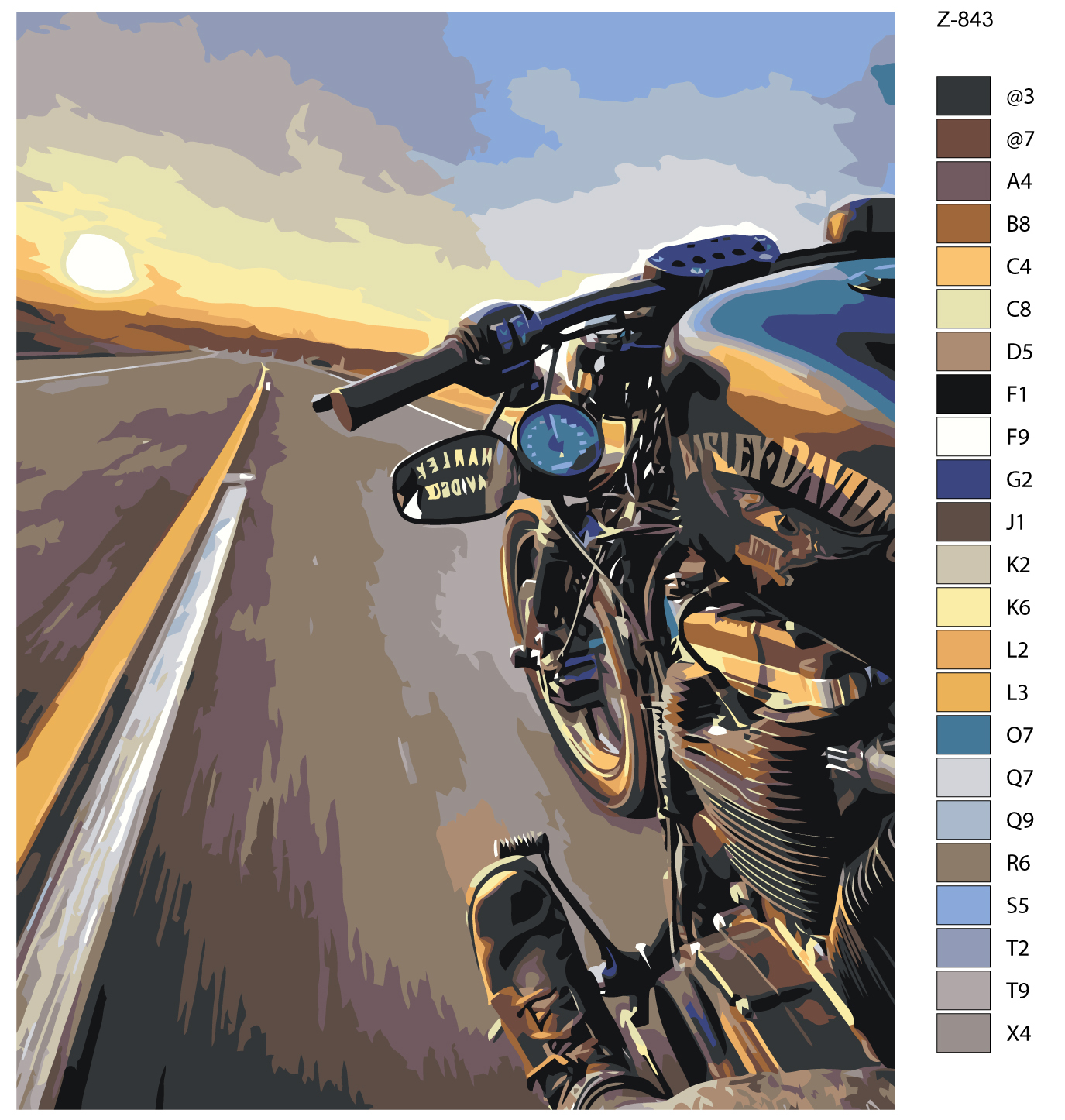 

Картина по номерам BRUSHES-PAINTS Z843, Мотоцикл-Harley Davidson
