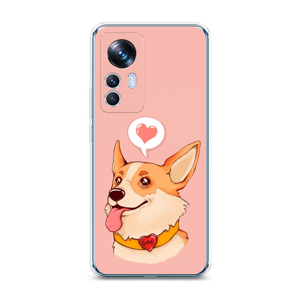 

Чехол на Xiaomi 12T "Корги язык", Розовый;коричневый, 316650-1