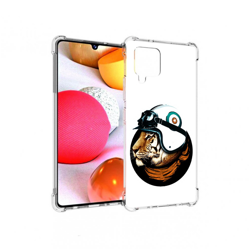 

Чехол MyPads Tocco для Samsung Galaxy A42 Тигр в шлеме (PT226910.539.171), Прозрачный, Tocco