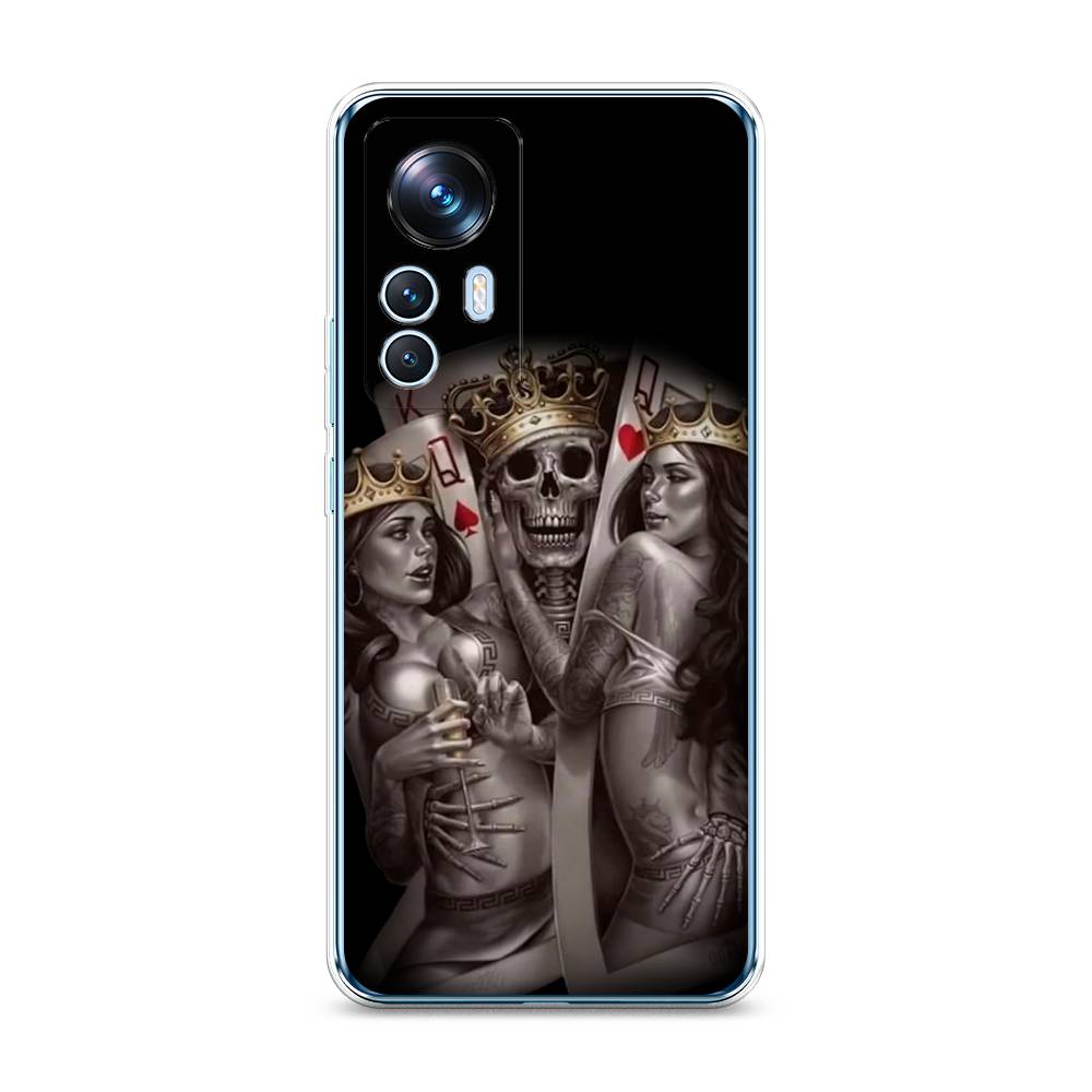 

Чехол на Xiaomi 12T "Карты король и королевы", Серый;желтый, 316650-6