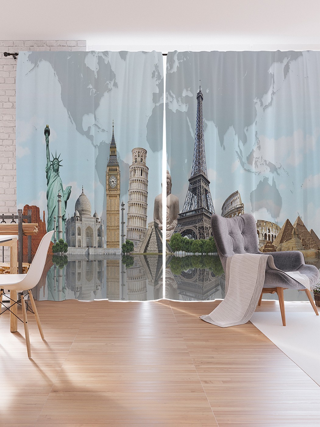 

Шторы под лён JoyArty "Всемирная река", серия Oxford DeLux, 340х265 см, Всемирная река