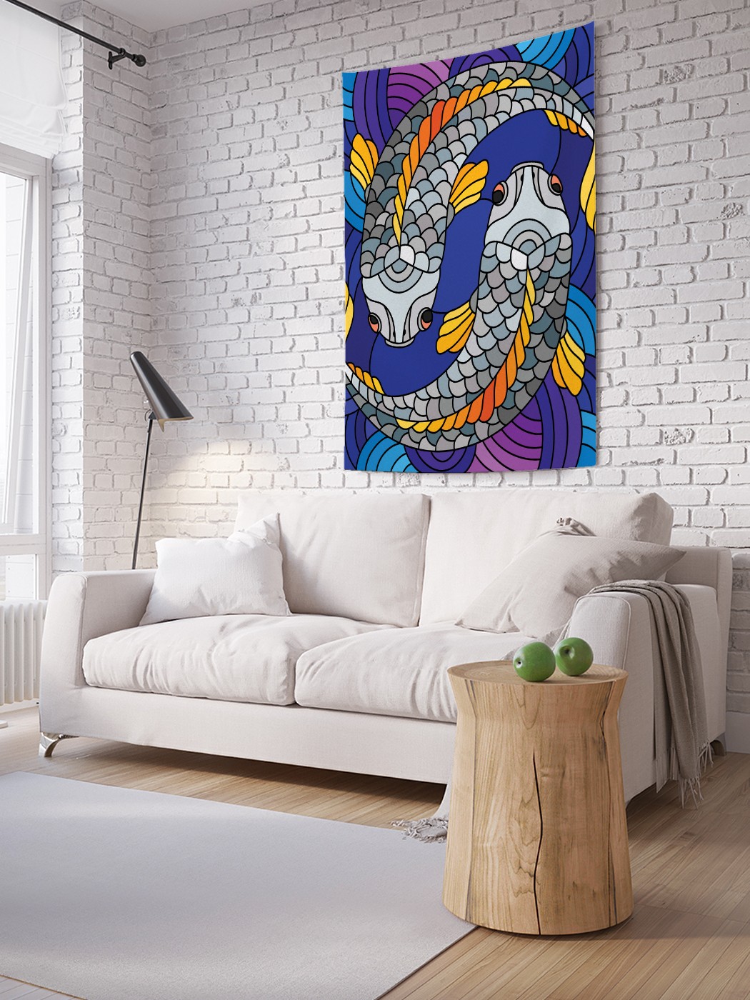 

Вертикальное фотопанно на стену JoyArty Карпы кои дудл 150x200 см, Карпы кои дудл