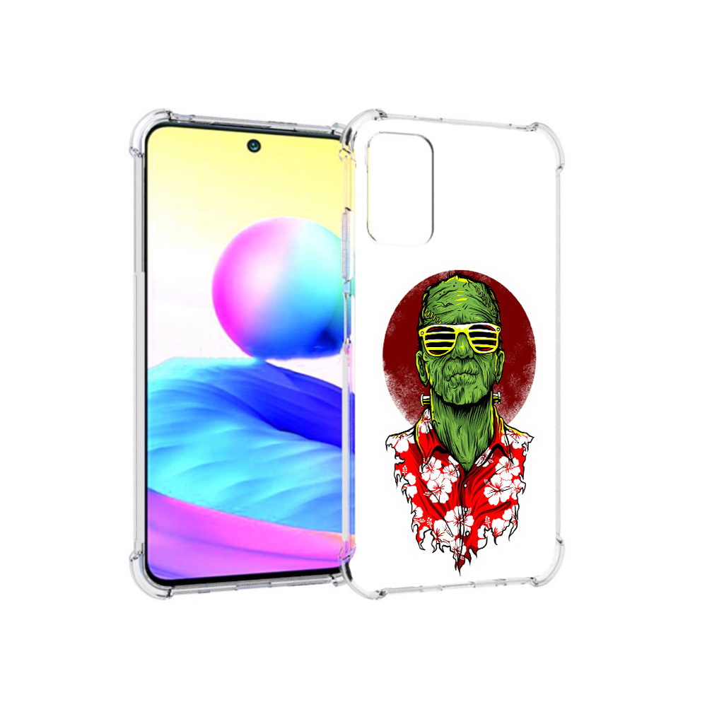 Чехол MyPads Tocco для Xiaomi Redmi Note 10 5G крутой зеленый мужчина в очках
