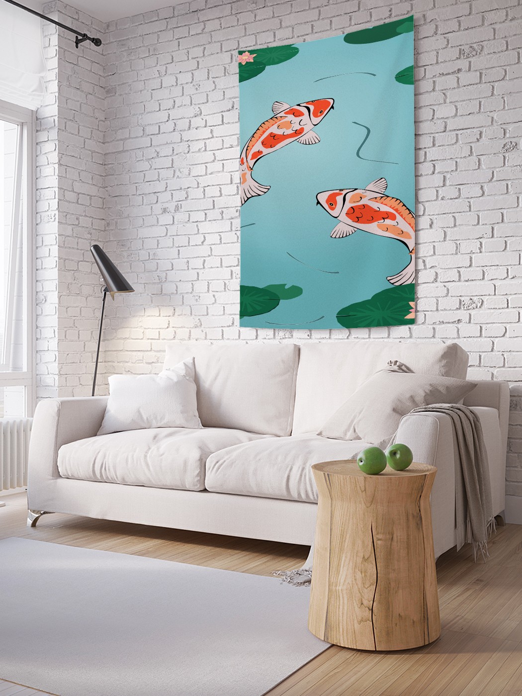 

Вертикальное фотопанно на стену JoyArty Карпы кои среди лилий 150x200 см, Карпы кои среди лилий