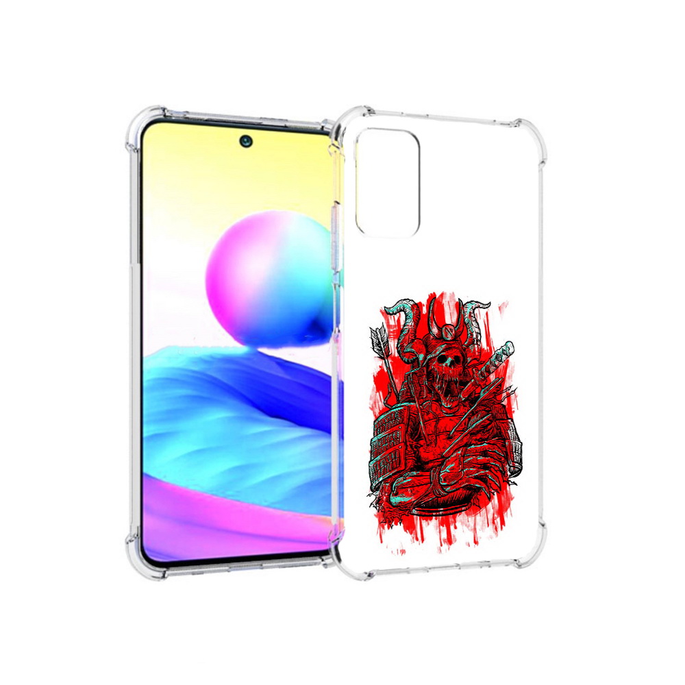 Чехол MyPads Tocco для Xiaomi Redmi Note 10 5G красный скелет воин (PT162080.297.413)
