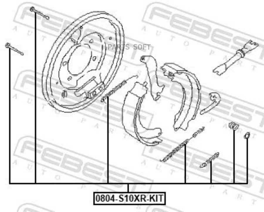

К-Кт Монтажный Барабанных Колодок Subaru Impreza 2000-2007 0804-S10Xr-Kit
