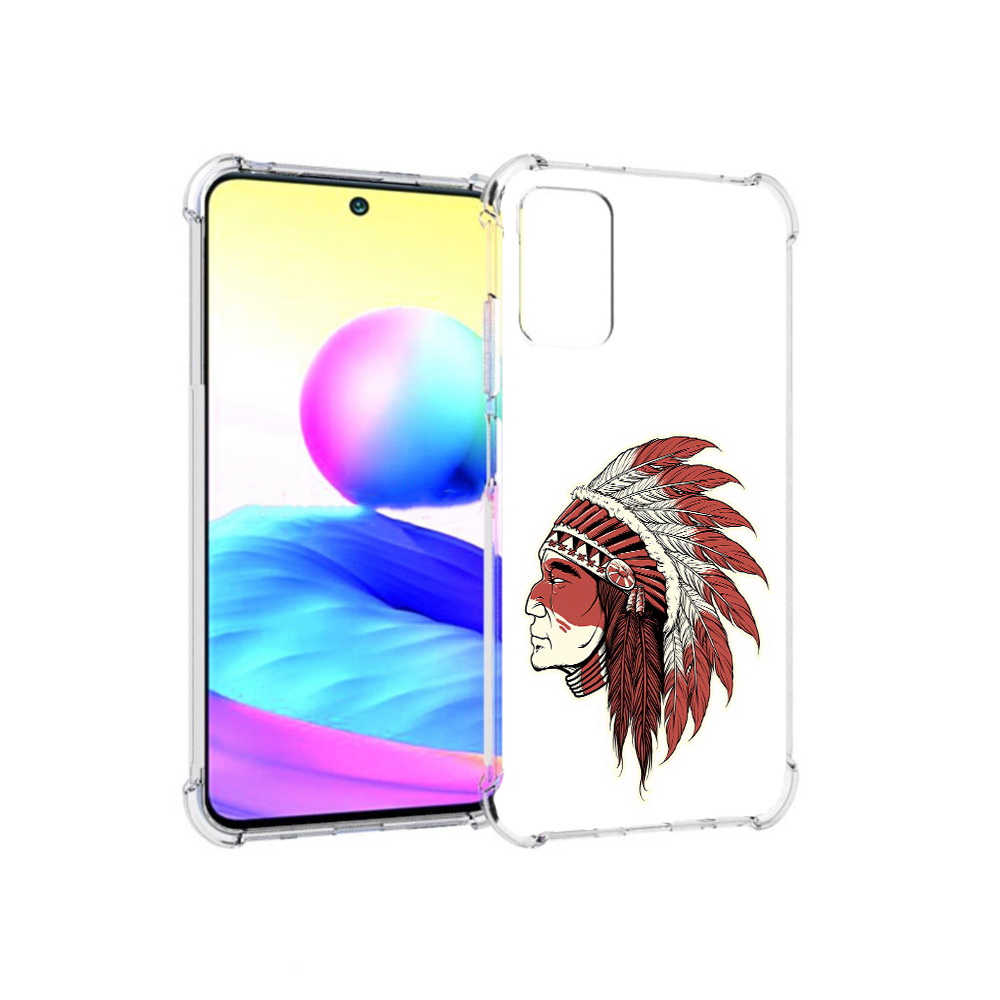 

Чехол MyPads Tocco для Xiaomi Redmi Note 10 5G красный индеец (PT162080.297.411), Прозрачный, Tocco